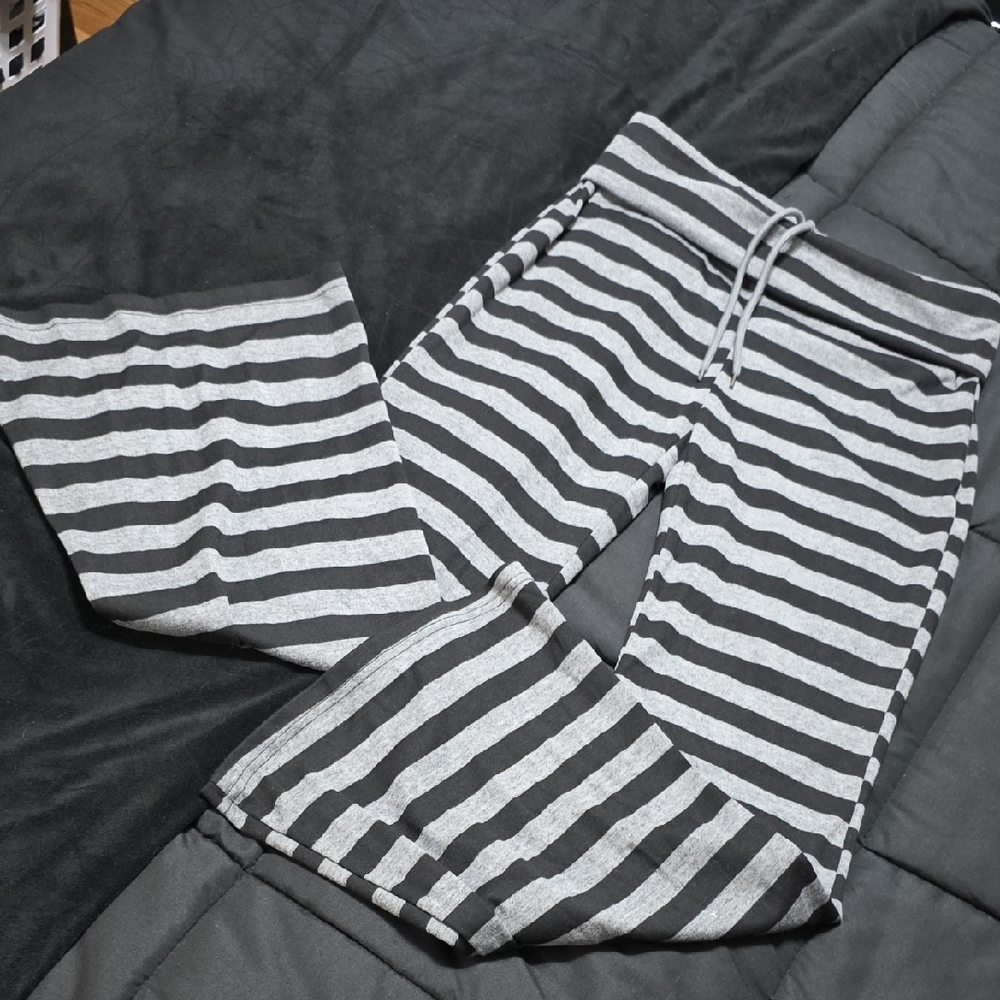 Striped Black and Gray Lounge Pants